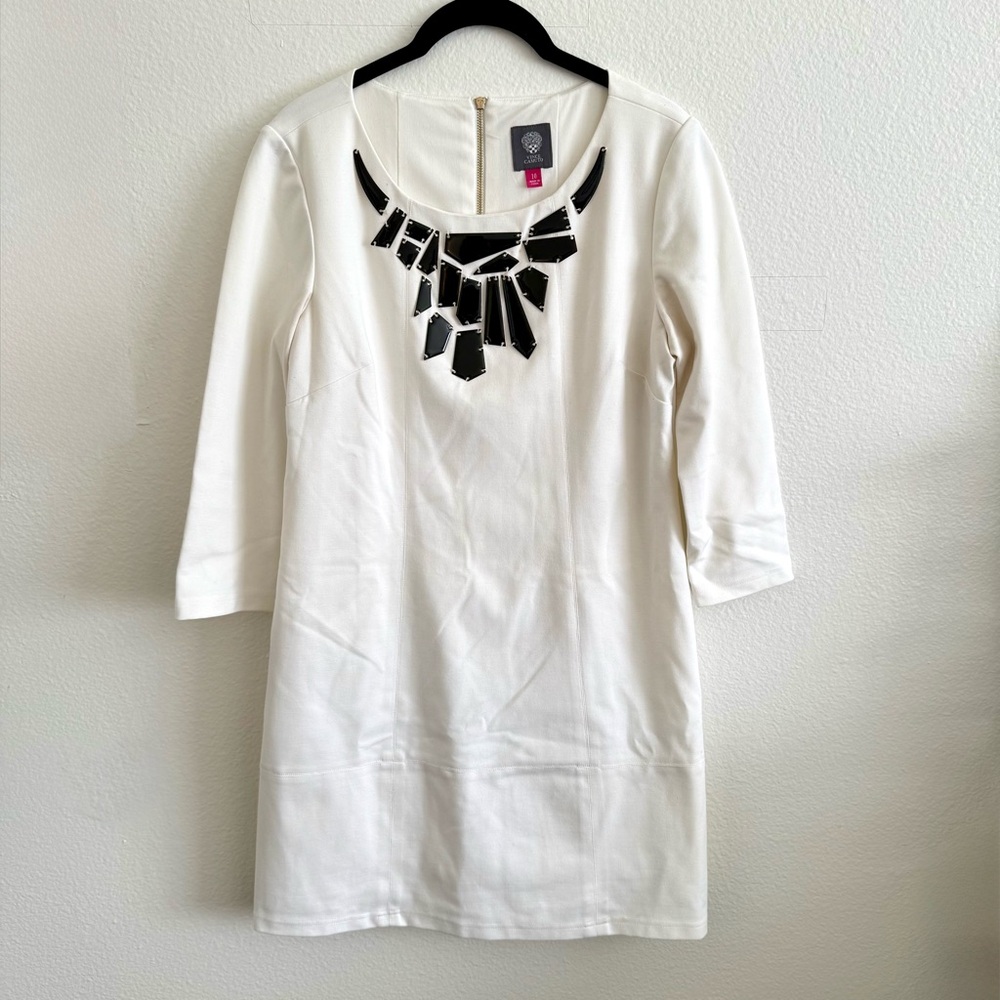 Vince Camuto Ivory Dress with Black Accents